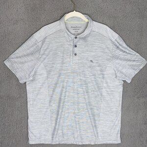Tommy Bahama IslandZone‎ Polo Shirt  Mens XL Gray Solid  Short Sleeve
